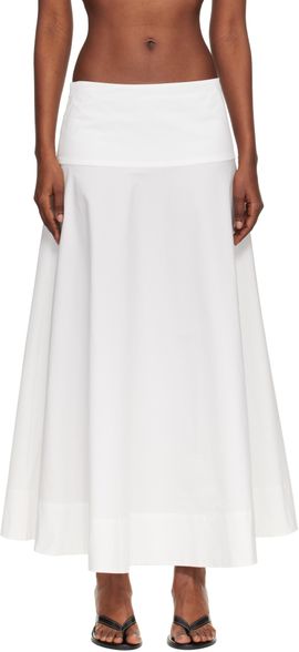 St. Agni St. Agni White Cotton Circle Hem Maxi Skirt