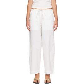 St. Agni St. Agni White Fine Rouleau Crop Trousers
