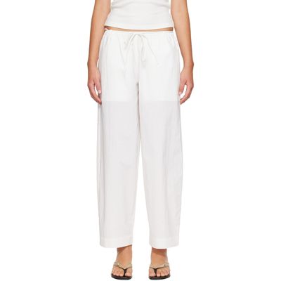 St. Agni St. Agni White Fine Rouleau Crop Trousers