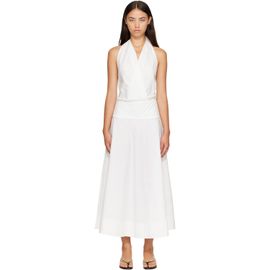 St. Agni St. Agni White Halter Circle Hem Midi Dress