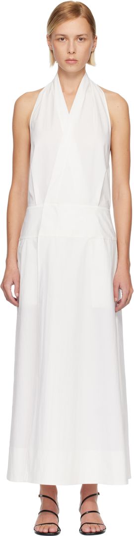 St. Agni St. Agni White Halter Wrap Midi Dress