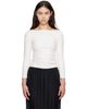 St. Agni St. Agni White Soft Jersey Ballerina Long Sleeve T-shirt - 1