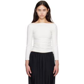 St. Agni St. Agni White Soft Jersey Ballerina Long Sleeve T-shirt