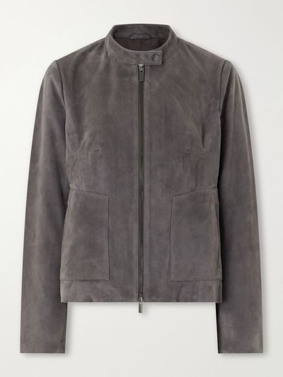 ST. AGNI Suede biker jacket
