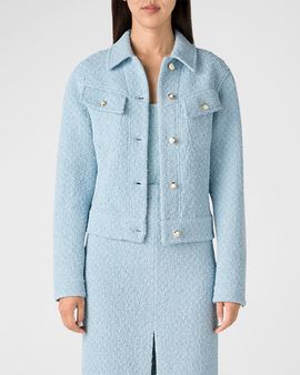 St. John Multi Boucle Tweed Knit Collared Jacket