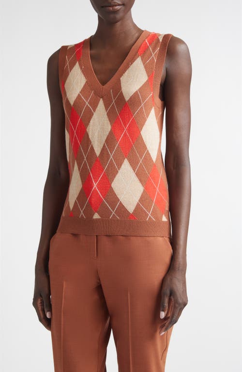 ST. JOHN ST. JOHN Argyle Plaid Wool Blend Sweater Vest