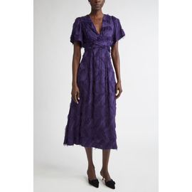 ST. JOHN ST. JOHN Christy Geometric Fil Coupé Faux Wrap Dress