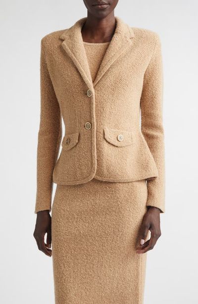 ST. JOHN ST. JOHN Cotton & Wool Blend Tweed Sweater Jacket