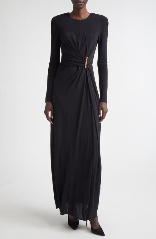 ST. JOHN ST. JOHN Dominique Long Sleeve Matte Crepe Jersey Gown