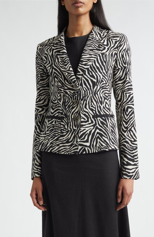ST. JOHN ST. JOHN Ernestine Zebra Print Blazer