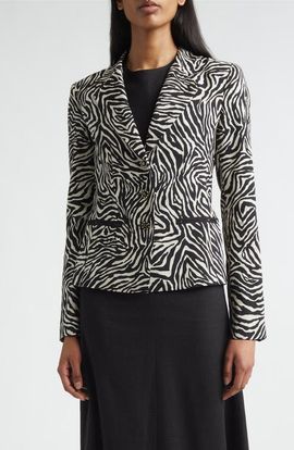 ST. JOHN ST. JOHN Ernestine Zebra Print Blazer