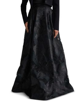 St. John St. John Floral Burnout Organza Skirt