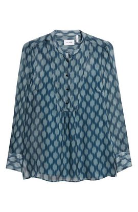 ST. JOHN ST. JOHN Geometric Print Silk Georgette Top
