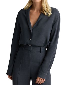 St. John St. John Heathered Crepe Blouse