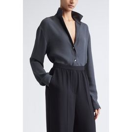 ST. JOHN ST. JOHN Heathered Crepe Shirt