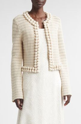 ST. JOHN ST. JOHN Helen Cotton Blend Crochet Jacket