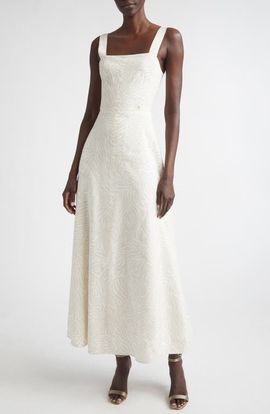 ST. JOHN ST. JOHN Josephine Zebra Print Lyocell & Linen Sundress