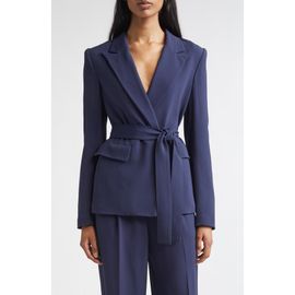 ST. JOHN ST. JOHN Juliana Belted Lightweight Stretch Cady Wrap Jacket