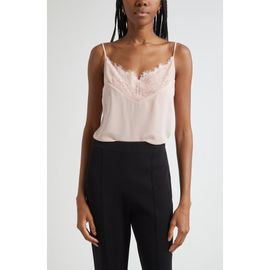 ST. JOHN ST. JOHN Lace Trim Silk Crepe Camisole