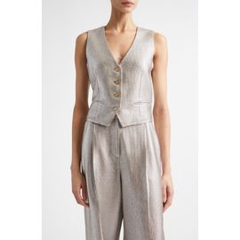 ST. JOHN ST. JOHN Lamé Suiting Vest