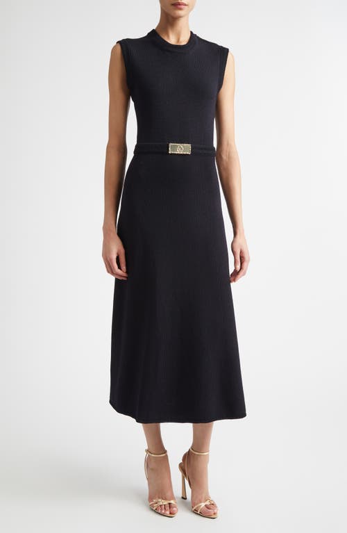 ST. JOHN ST. JOHN Legacy Crepe Sleeveless Wool Blend Sweater Dress
