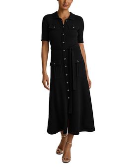 St. John St. John Legacy Crepe Wool Blend Shirt Dress