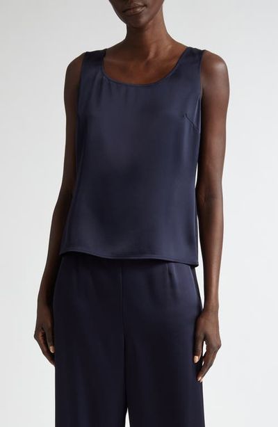 ST. JOHN ST. JOHN Liquid Satin Round Neck Shell