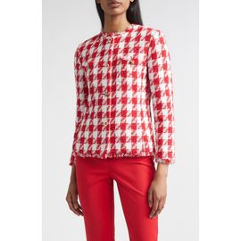 ST. JOHN ST. JOHN Lora Textured Gingham Tweed Jacket