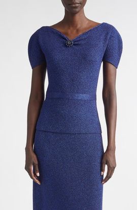 ST. JOHN ST. JOHN Loretta Metallic Knit Sweater