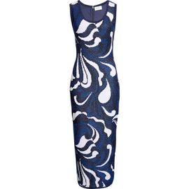 ST. JOHN ST. JOHN Lynn Metallic Scroll Jacquard Sweater Dress