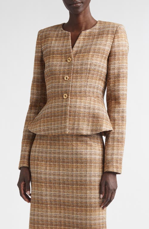 ST. JOHN ST. JOHN Margaret Gilded Tweed Peplum Jacket