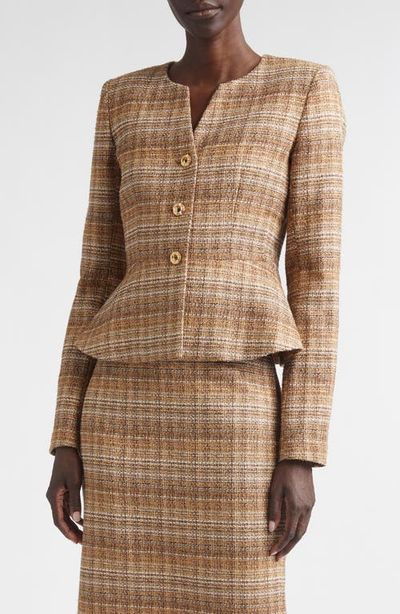 ST. JOHN ST. JOHN Margaret Gilded Tweed Peplum Jacket