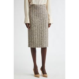 ST. JOHN ST. JOHN Metallic Collage Tweed Pencil Skirt