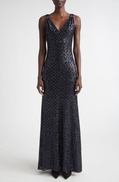 ST. JOHN ST. JOHN Metallic Shimmer Gown