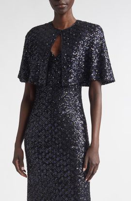 ST. JOHN ST. JOHN Metallic Shimmer Tweed Bolero Jacket