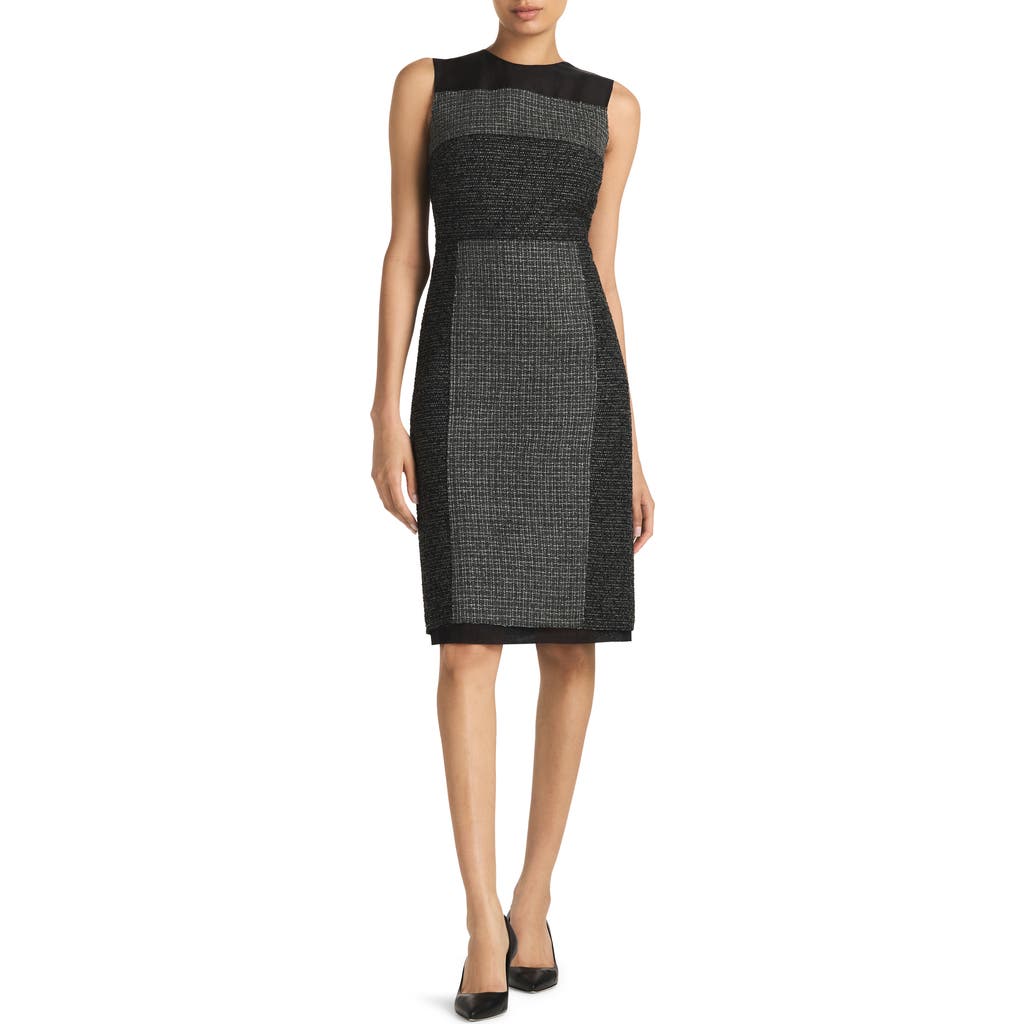 ST. JOHN ST. JOHN Micropattern Mixed Tweed Sheath Dress