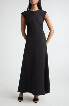 ST. JOHN ST. JOHN Mira Stretch Linen Blend Twill Dress