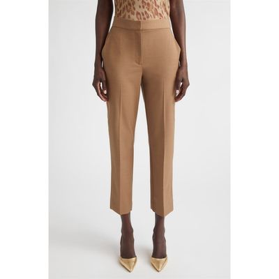 ST. JOHN ST. JOHN Mélange Wool Blend Stretch Twill Crop Pants