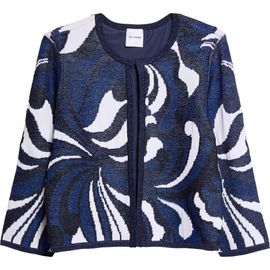ST. JOHN ST. JOHN Nancy Midcentury Scroll Jacquard Knit Jacket