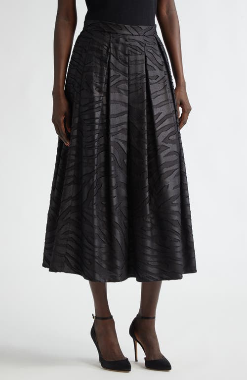 ST. JOHN ST. JOHN Pleated Zebra Fil Coupé Skirt