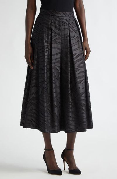 ST. JOHN ST. JOHN Pleated Zebra Fil Coupé Skirt