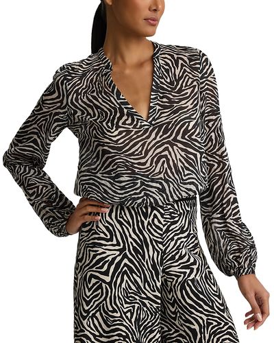 St. John St. John Printed V Neck Tunic Top