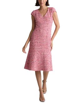 St. John St. John Provence Tweed Cap Sleeve Dress