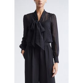 ST. JOHN ST. JOHN Shadow Stripe Crinkle Georgette Shirt