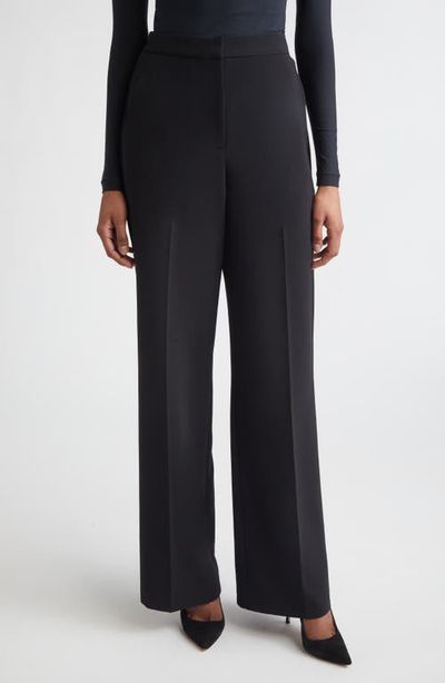 ST. JOHN ST. JOHN Stretch Linen Blend Twill Wide Leg Pants