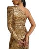 St. John St. John Stretch Sequin One Shoulder Gown - 6