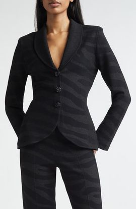 ST. JOHN ST. JOHN Tatum Metallic Zebra Jacket