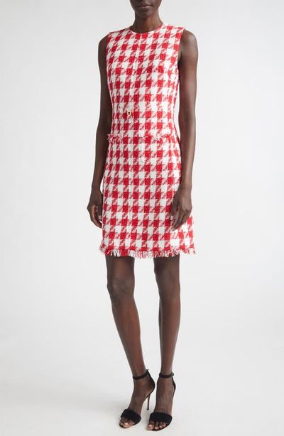 ST. JOHN ST. JOHN Textured Gingham Tweed Sheath Dress