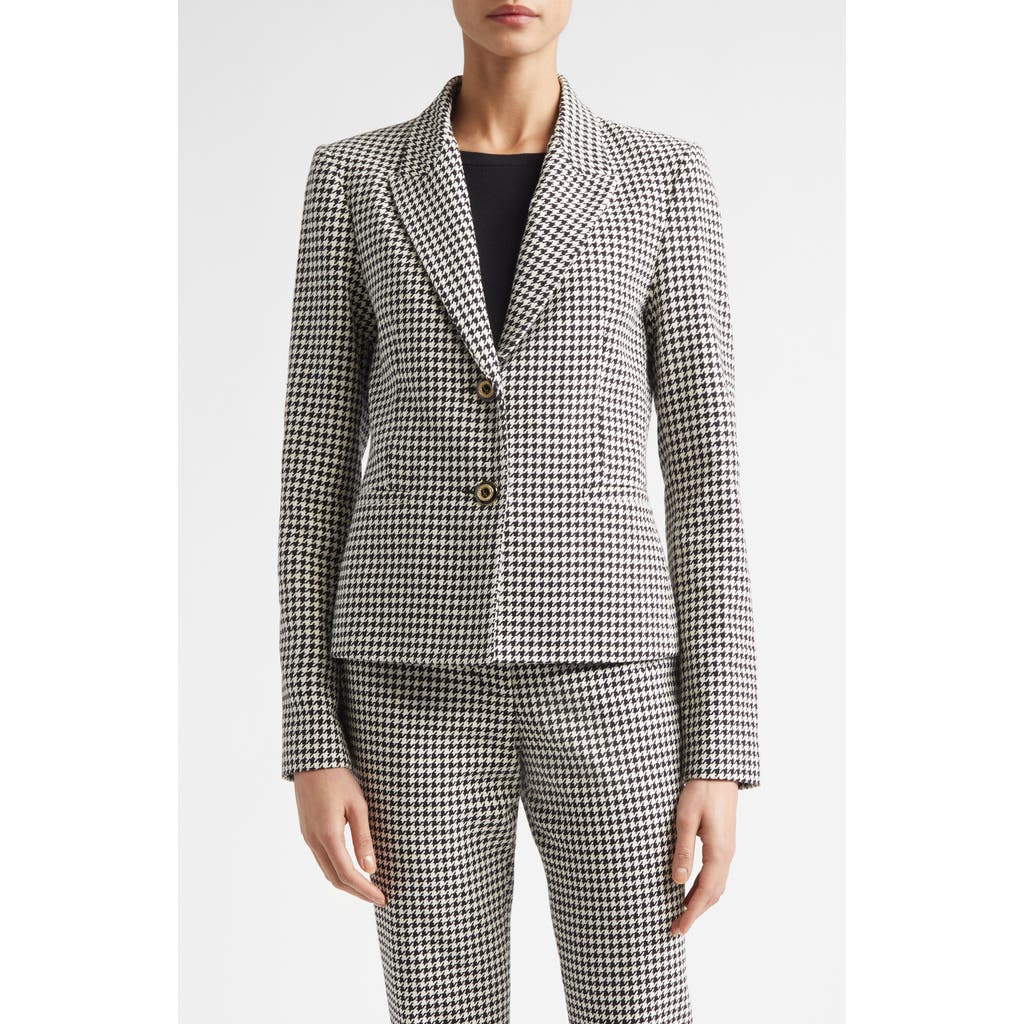 ST. JOHN ST. JOHN Vichy Houndstooth Cotton Blend Jacket