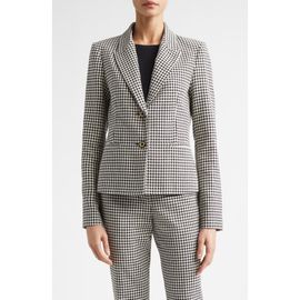 ST. JOHN ST. JOHN Vichy Houndstooth Cotton Blend Jacket